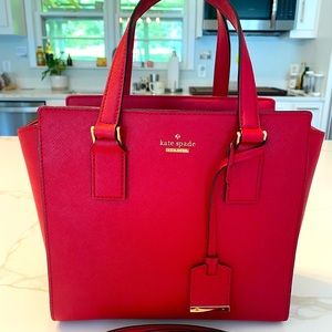 Kate Spade red leather bag. Hand bag or Crossover. Beautiful!